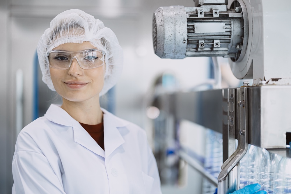 Female drug lab worker