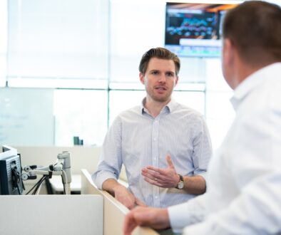 Davis Howley talking to other team members