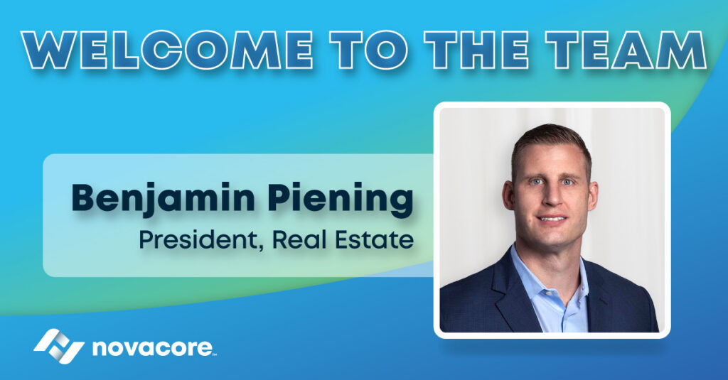 Welcome to the team Ben Piening, President - Real Estate Novacore Logo