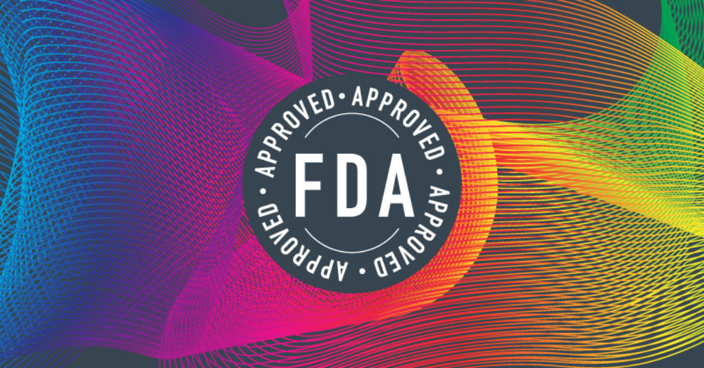 Graphic with text, FDA Approved