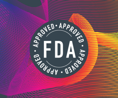 Graphic with text, FDA Approved