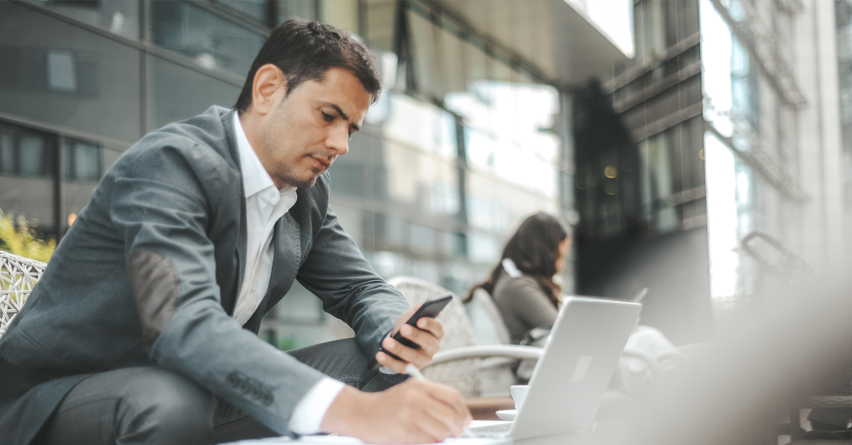 Insurance agent writing an report