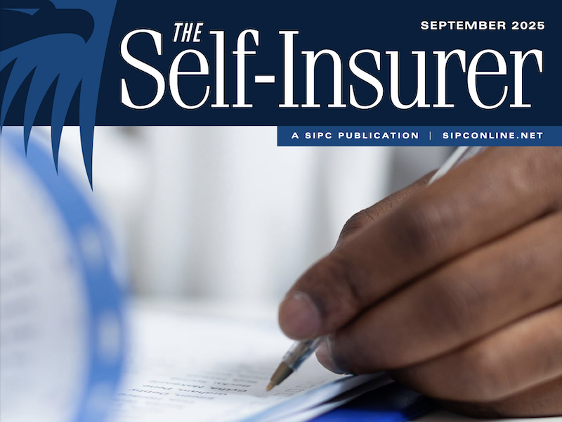 Self Insurer Sept 2025 cover. Hands looking over paperwork.