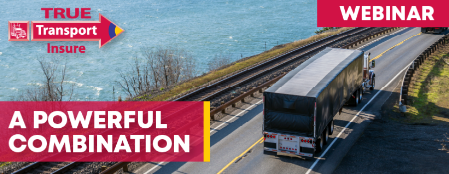 TTI_Resources_Webinar1header Image of tractor trailer driving on highway next to river with TTI logo and text: Webinar, A Powerful Combination